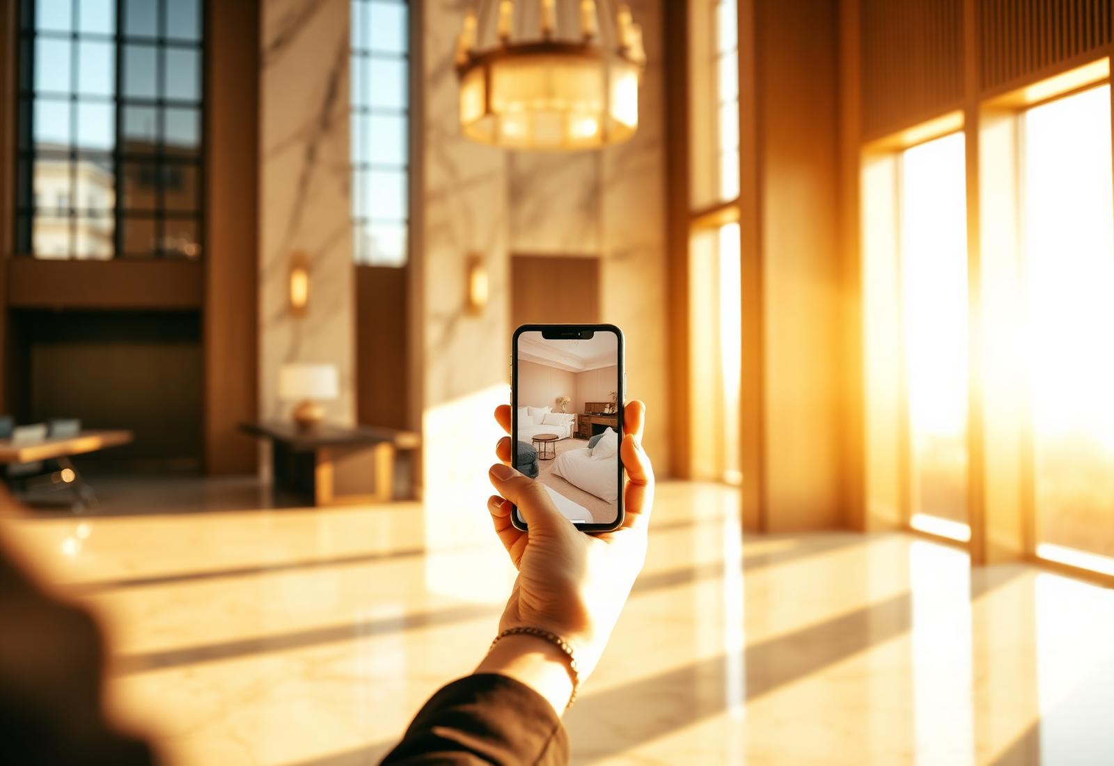 Smartphone em ambiente elegante